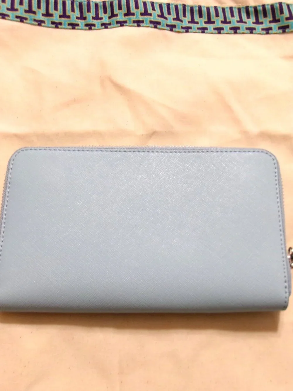 TORY BURCH Blue Zip-Around Wallet  Excellent Condition
